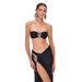 Women's Sexy 3-Piece Bikini Set - Tube Top & High-Cut Bottom Swimsuit (European & American Style, Solid Color)_ecoleips.com