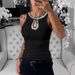 Women's Clothing Spring And Summer New Hot Sale Ribbon Stitching Round Neck Sleeveless Ribbed Top_ecoleips.com