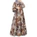 Verve New Style Printed Muslim Malay Full Sleeve Round Neck Robe Long Dress Factory Wholesale_ecoleips.com