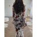 Europe And The United States Women's New Fashion Romantic French Flower Printing Long Sleeve Dress_ecoleips.com