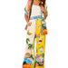 Women's clothing fashion personality printed short-sleeved color matching holiday leisure tether suit_ecoleips.com