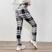 Women's High Waist Lambswool Printed Leggings Winter Fleece Lined Thick Outerwear Pockets Warm Cotton Pants Extra Thick_ecoleips.com
