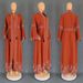9007 Muslim Abaya Arab Kaftan Plus Size Women's Dress With Flared Long Sleeves_ecoleips.com