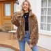 Luxury Faux Fur Coat For Women - Elegant Long Sleeve Jacket With Snake Print, Oversized Fit, Warm Winter Outerwear For Office & Casual Wear_ecoleips.com