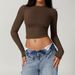 Zechuang Tight Sports T Shirt Quick Drying Long Sleeved Yoga Clothes Pilates Running Sports Fitness Long Sleeved Top 8743_ecoleips.com