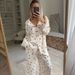 Autumn New European And American Heart Print Cotton Sleeve Long Pants Pajama Set Wholesale Home Wear For Women_ecoleips.com