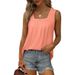 2026 New Wish European And American Women's Clothing Ruched Square Neck Sleeveless Swallowtail Tank Top T-Shirt_ecoleips.com