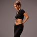 Voya Hot Selling Women's Sexy Design T-shirt For Spring And Summer, Ultra Short Crop Top With Exposed Navel_ecoleips.com