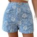 Women's Clothing New Fashion Texture Jacquard Retro High Waist Straight Shorts_ecoleips.com