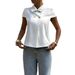 Y2K Inspired Button-Down Short Sleeve Shirt For Women - Elegant Casual Top With Classic Collar, Versatile Blouse For Daily Wear_ecoleips.com