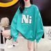 Women's Fleece Lined Sweatshirt 2023 round Neck Loose Fit Casual Stylish Versatile Thickened Top Trendy for Autumn Winter_ecoleips.com
