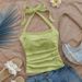 Women's Clothing Fashion Trend Sexy Halter Neck Lace Up Vest_ecoleips.com