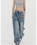 KEN STUDIO Retro-style Wide-leg Jeans For Women, New High-waisted Straight-leg Floor-length Pants_ecoleips.com