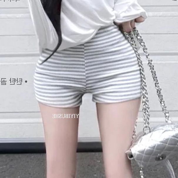 Korean Dongdaemun ZL530 Striped Shorts for Women Skin Friendly Comfortable Casual Style in Stock_ecoleips.com