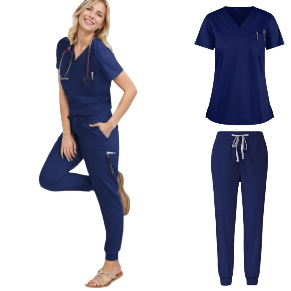 Women's Clothing Beauty Pet Dentist Short Sleeved Hand Scrubs Work Clothes Medical Nursing Clothes Hand Washing Clothes Split Suit_ecoleips.com