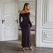 Elegant Bodycon Long Sleeve Dress – Stretch Polyester Slim Fit Evening Gown With Sheer Mesh Detail_ecoleips.com