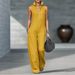 K New Women's Stand-up Collar Sleeveless Casual Loose Bodysuit_ecoleips.com
