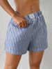 New Women's Spring And Summer Casual High Waist Striped Loose Lazy Style Shorts Fashionable Outer Wear Pants_ecoleips.com