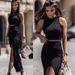 Women's Solid Color round Neck Vest And Cropped Side Open Skirt Set European American Style Autumn Collection Regular Fit_ecoleips.com