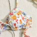Women's Clothing New Bikini Floral Split Two Piece Swimsuit Sexy Small Chest Gathered Steel Ring Whitening Printed Swimsuit_ecoleips.com