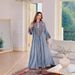 Verve New Muslim Embroidered Robe Clothing Abaya Light Evening Two-Piece Set Dress_ecoleips.com
