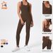 Women's Backless Sports Yoga Bodysuit Tight Fitting Waist Cinching Fitness_ecoleips.com