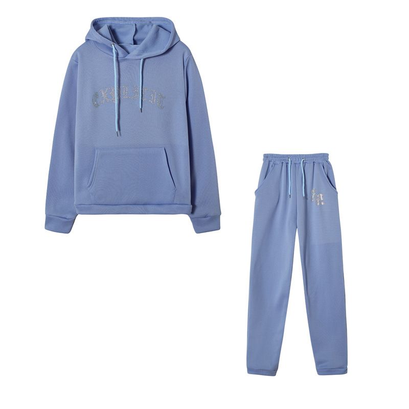 Fashion Athleisure Hooded Hot Painted Sweatshirt Set Two-Piece_ecoleips.com