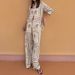 Women's Long Sleeved Shirt And Wide Leg Pants Fashion Set For Early Autumn Home And Casual Wear_ecoleips.com