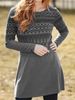 Autumn And Winter New Plush Celebrity Style Printing Long-sleeved Crew Neck Dress Women's Clothing_ecoleips.com