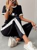 Women's Clothing Women's Trendy Star Print Color Block Two Piece Set European And American Summer For Formal & Casual_ecoleips.com