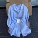 French Style Linen-Blend Blue Shirt For Women - Vintage Loose Fit Long Sleeve Casual Top With Sun Protection_ecoleips.com