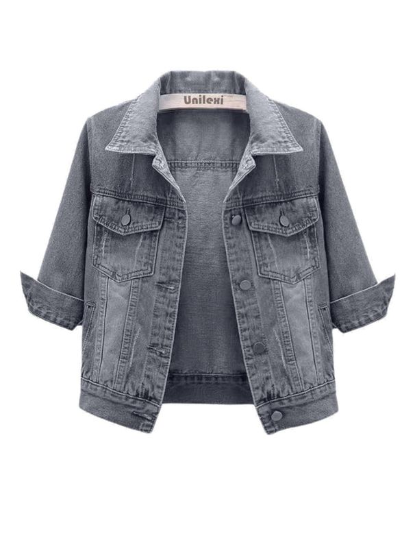 Women's Denim Jacket Short Casual Versatile Spring Autumn Fashion Outerwear_ecoleips.com
