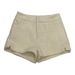 Women's White High-Waisted Wool Shorts Slimming Versatile Casual Straight Leg Bodycon Hot Pants for Autumn/Winter 2025 New Style_ecoleips.com
