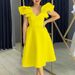 Women's Ruffle High-Waist A-Line Skirt New Style Banquet Party Dress_ecoleips.com