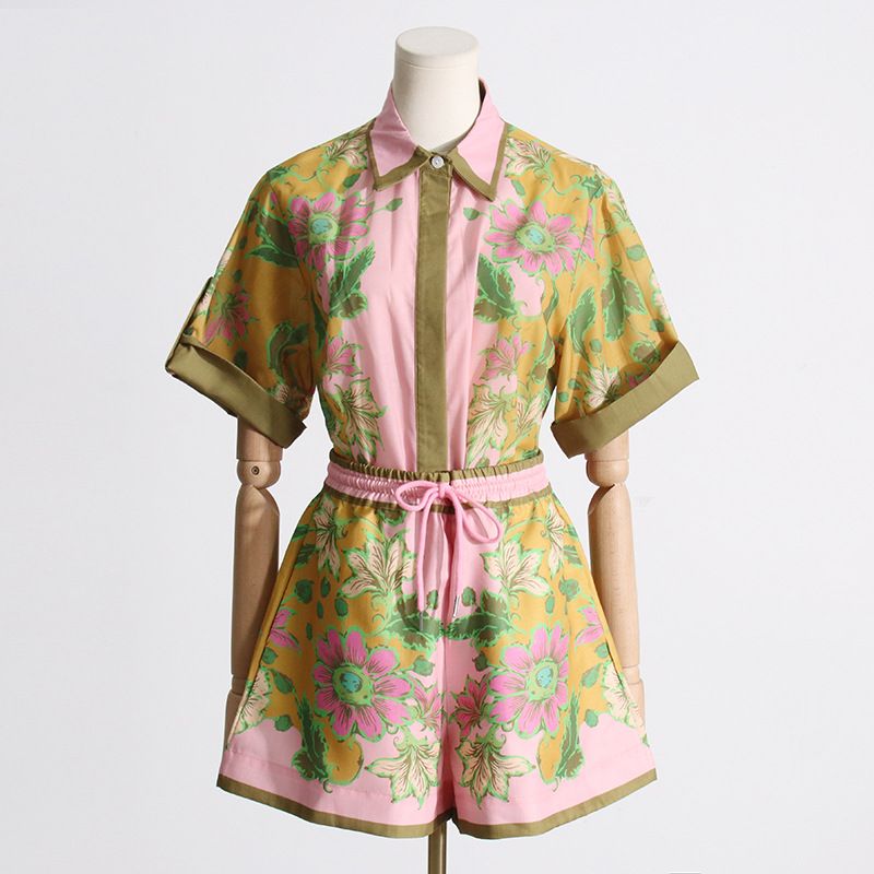 Women's Clothing Shirt Top With Casual Shorts Niche Suit Female Fashion Two Piece Suit_ecoleips.com