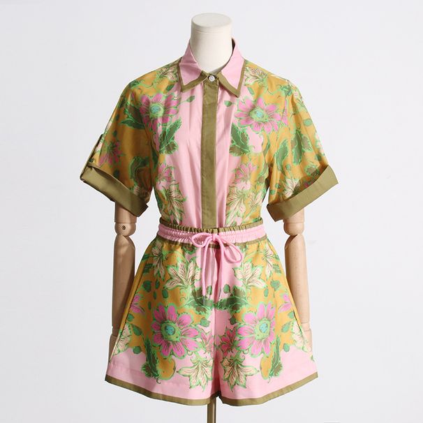 Women's Clothing Shirt Top With Casual Shorts Niche Suit Female Fashion Two Piece Suit_ecoleips.com