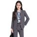 Women's Gray Suit Petite-Fit Formal Attire Ideal For College Students Teacher Qualification Interviews And Workplace Commuting_ecoleips.com