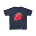 American Retro Y2K Millennium Style Strawberry Print Short-sleeve T-shirt For Women, Slim Fit, Off-shoulder, Trendy Crop_ecoleips.com