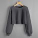 2026 European American Cross-border Independent Site Autumn And Winter New Loose-fitting Short Round-neck Solid_ecoleips.com