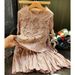 Women's Clothing High Grade Handmade Pile Flower Pleated Top Skirt Two Piece Suit Temperament Fashion Suit Female Autumn New Style_ecoleips.com