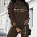 Women's Autumn Winter Fashion Casual Vacation Two Piece Set Hooded Long Sleeve Printed Top With Pants_ecoleips.com