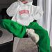 Women's Casual Loose Sportswear Set European American Style Letter Print Sweatshirt Hooded Sweatpant_ecoleips.com