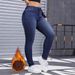 Women's Clothing Women's Fleece Lined Skinny Jeans Autumn Winter Elastic High Waist Slim Fit Denim Pants For Formal & Casual_ecoleips.com