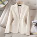 Casual Women's Blazer Korean Style Long Sleeve Professional Suit Jacket For Commuting And Workplace Autumn Winter_ecoleips.com