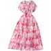 French Style Slim Waist Printed Chiffon Dress Elegant And Graceful A-Line Skirt New Summer Resort Wear_ecoleips.com