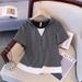 Women's Clothing Hooded Contrast Color Wide Leg Pants Suit Casual Temperament Slimming Two Pieces_ecoleips.com