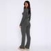 Popular European American Women's Clothing: Short Slim-fit Buttoned Long-sleeve Top Tie-waist Pants Two-piece Set For_ecoleips.com