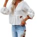 Women’s Solid Jacquard Cotton Blouse – Elegant Lantern Sleeves & Relaxed Fit For Timeless Style_ecoleips.com