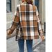 Women's Spring Commute Style Shirt Plaid Long Sleeve Irregular Button-Free Shirt Cardigan Top_ecoleips.com