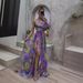 Women's Clothing Sexy Oblique Shoulder One Shoulder Long Sleeve Floral Dress Long Skirt High End Large Swing Floral Dress_ecoleips.com
